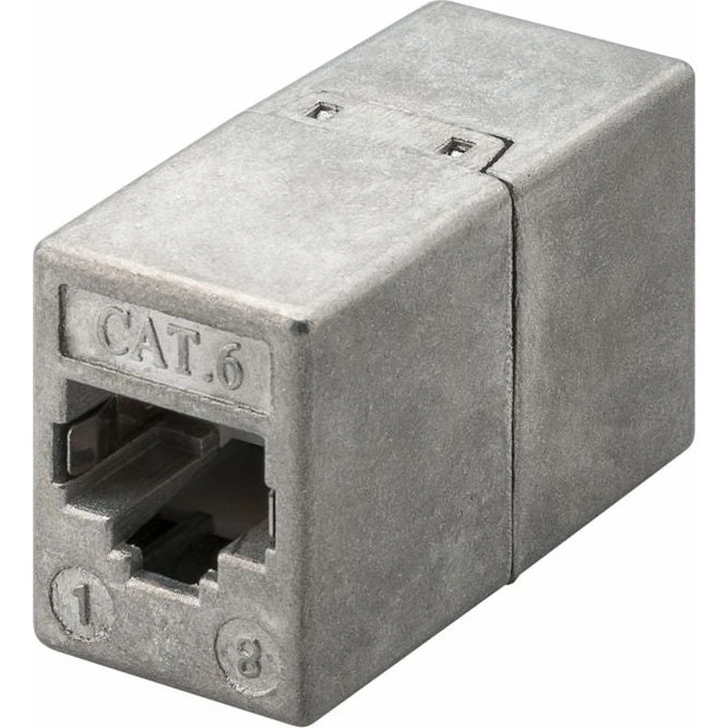 CAT6 STP RJ45 kobling – skærmet, metal 2x hun