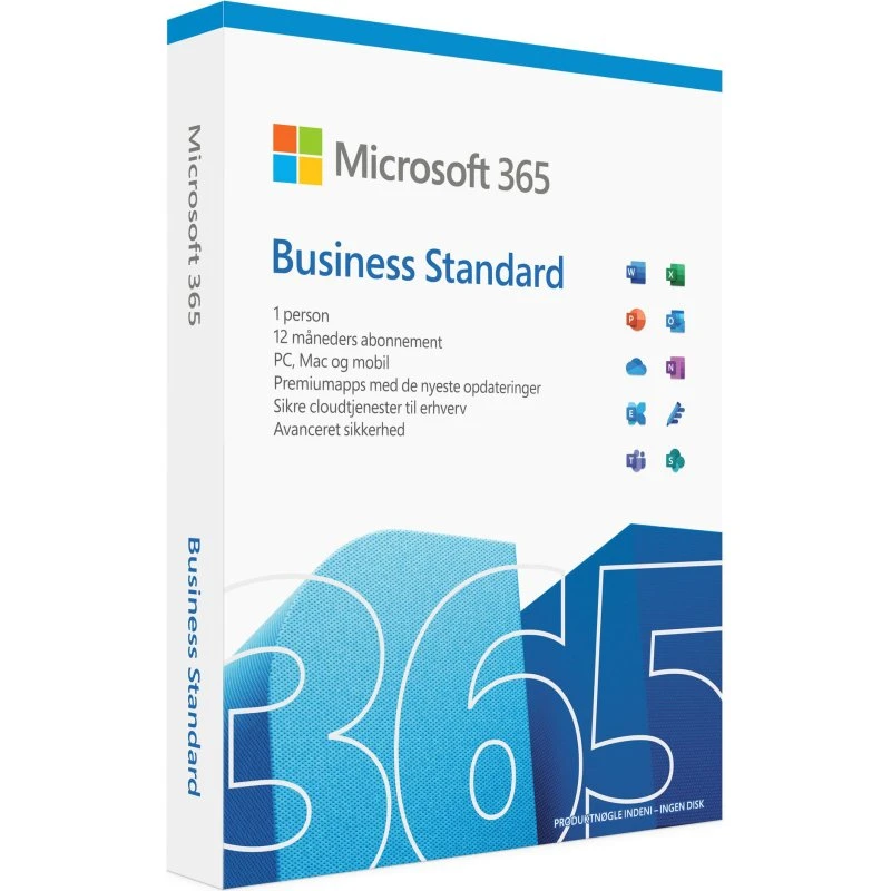 Microsoft 365 Business Standard – 1 år, 1 bruger (op til 5 enheder)