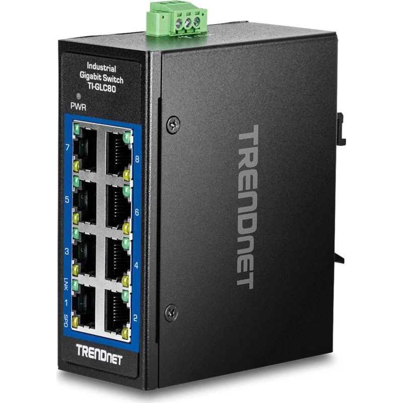 TRENDnet TI-GLC80 8-port industriel Gigabit-switch (sort)