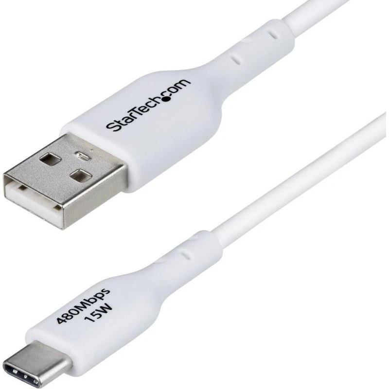 StarTech USB-A til USB-C kabel 1 m – 3 A, hvid