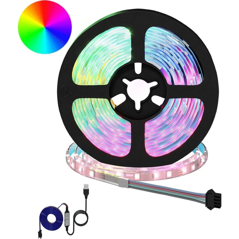 LED-strip 300 cm sort/gennemsigtig – kobber/plast