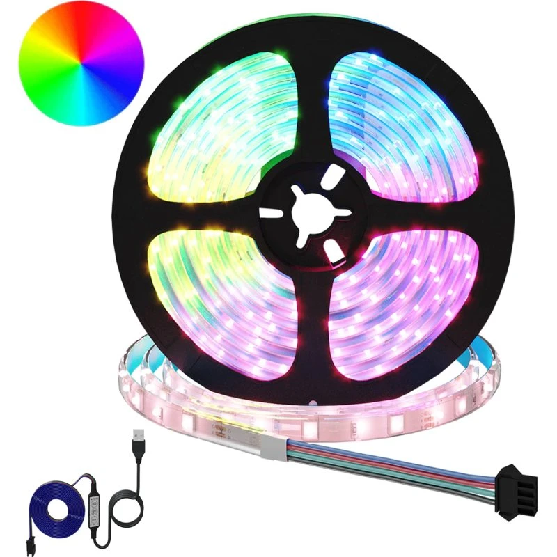 LED-strip 5,1 m i sort og gennemsigtig (sæt 2/4 stk)