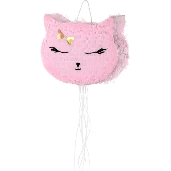 Pinata Lyserød Kattehoved 35x27x9 cm