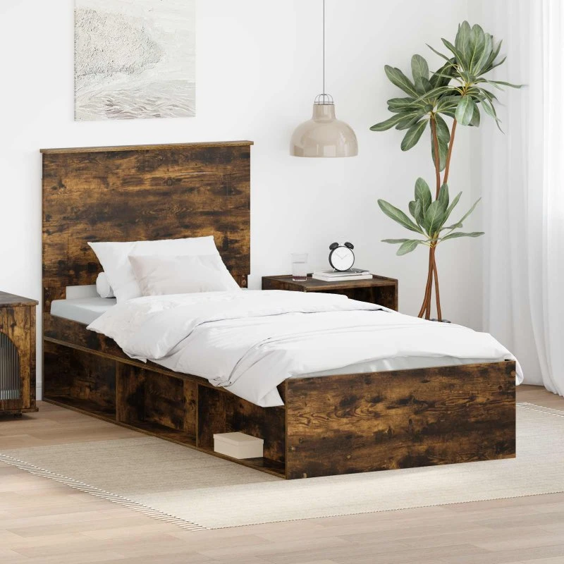 Sengestel Røget eg 90x200 cm – Massiv fyrretræ