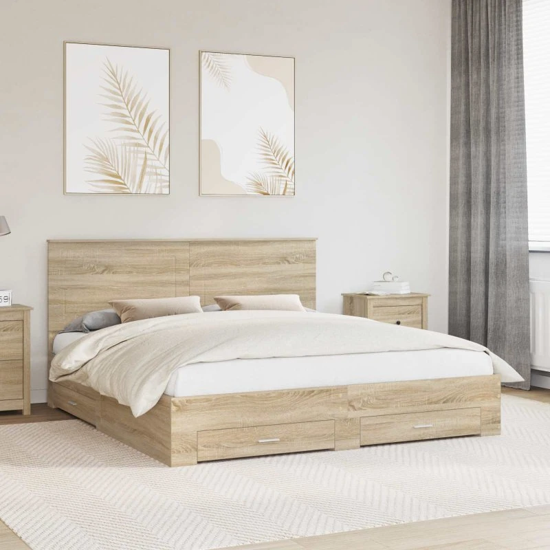 Sengestel Sonoma eg 180x200 cm - konstrueret træ