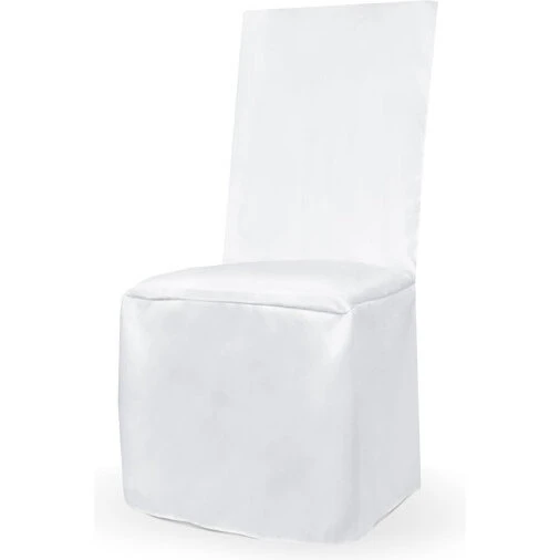 Hvidt satin stoleovertræk til fest (elegant, genanvendeligt)