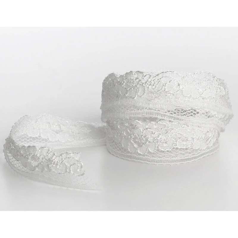 Blondebånd hvid 10 mm, pr. meter