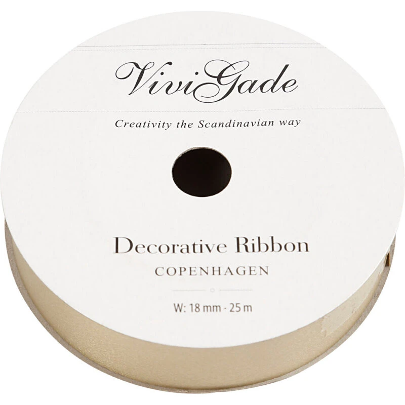 Vivi Gade gavebånd 18 mm x 25 m, mat guld