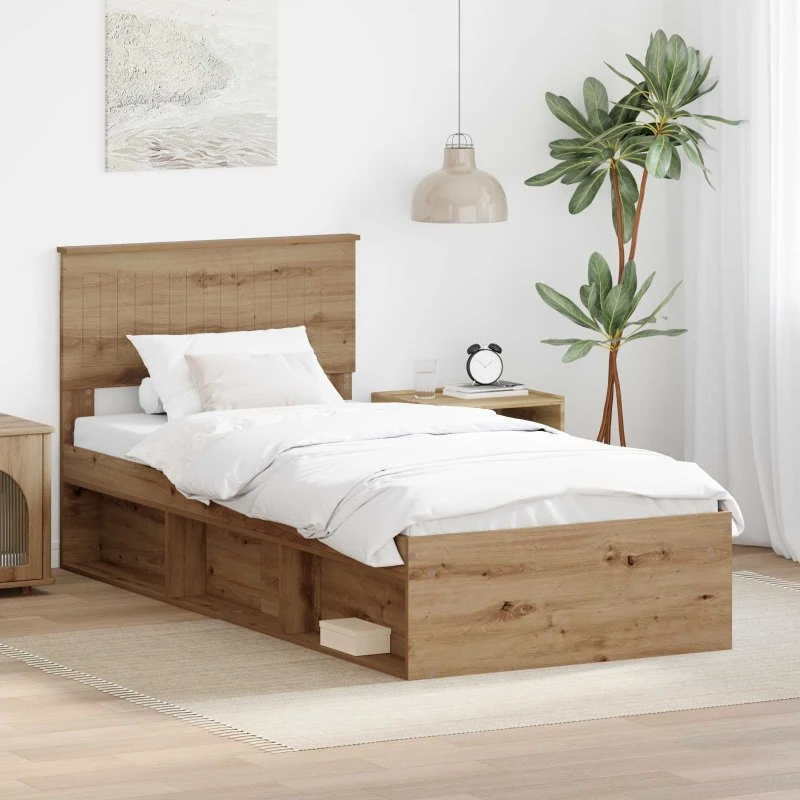 Sengestel Artisan 90x190 cm – massiv fyrretræ/eg-look