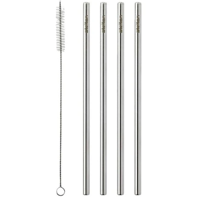 Stelton genanvendelige stålsugerør 4 stk - rustfrit stål