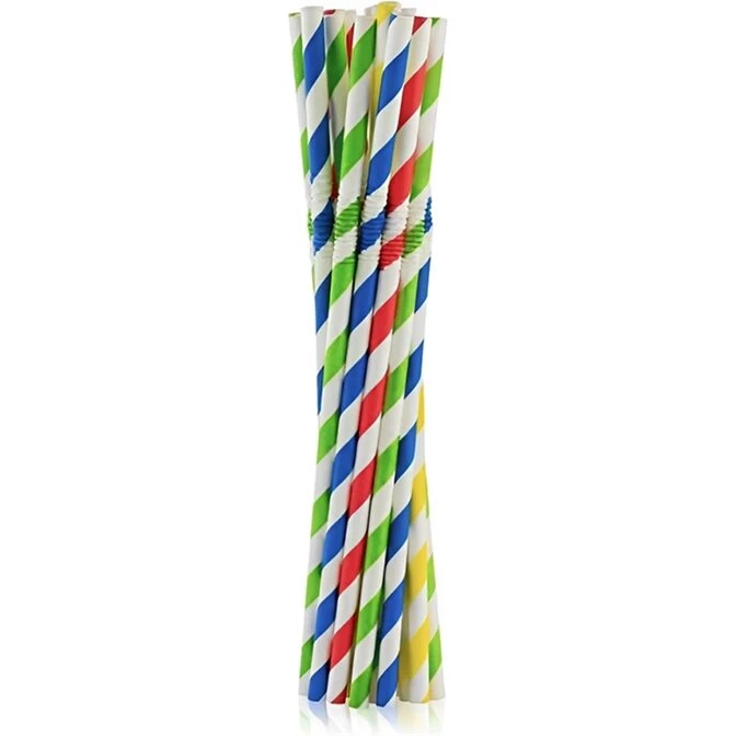 Papirsugerør bionedbrydelige Ø6x245 mm med knæk, 500 stk