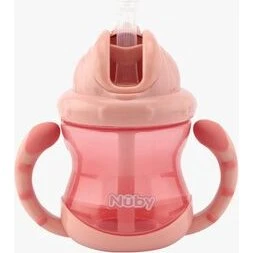 Nuby Twin Handle Flip It kop 240 ml, pink