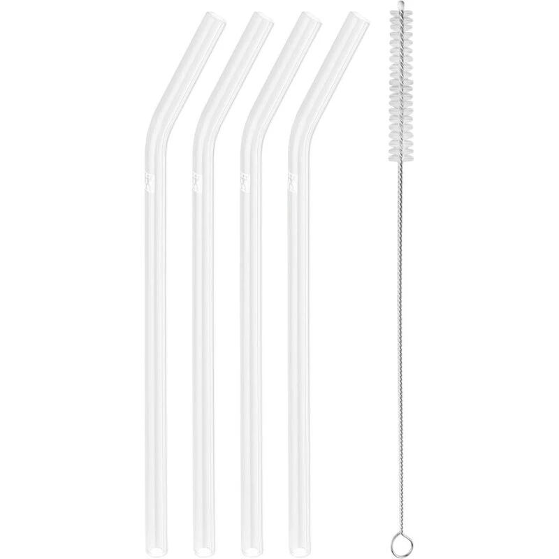 ZWILLING Sorrento glas-sugerør med knæk, 4 stk, klar