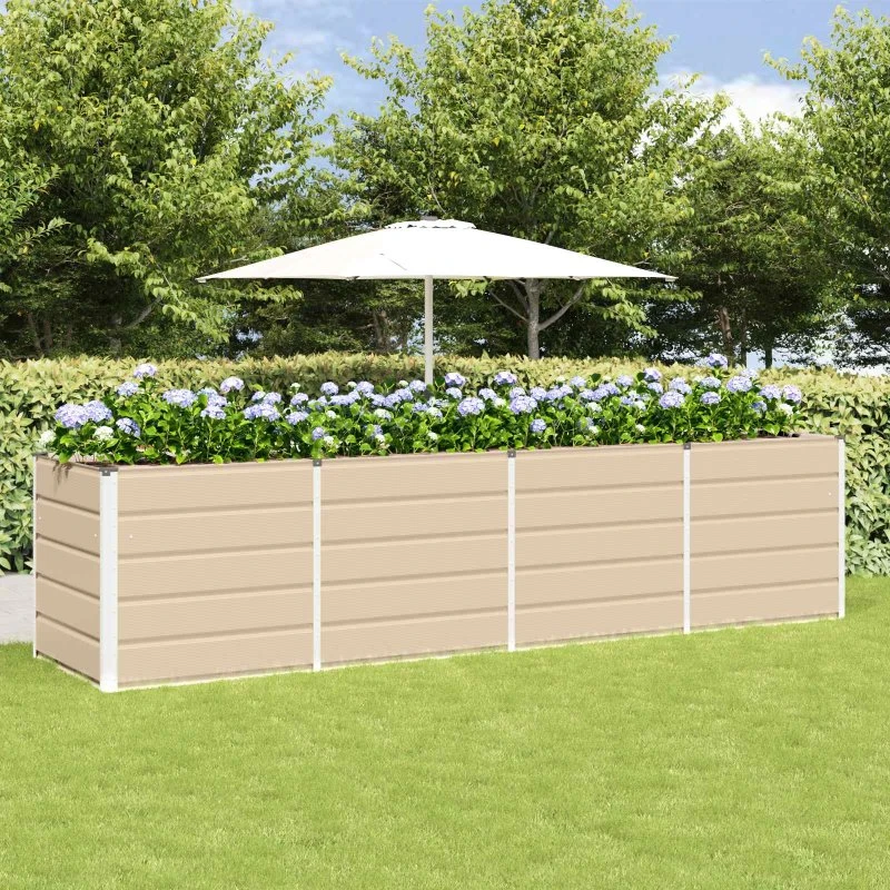 Plantekasse Elfenben 240x80x75 cm – Stål