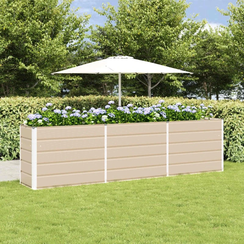 Plantekasse Elfenben 480×50×45 cm – Galvaniseret stål