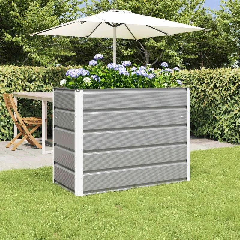 Plantekasse galvaniseret stål lysegrå 480x50x45 cm