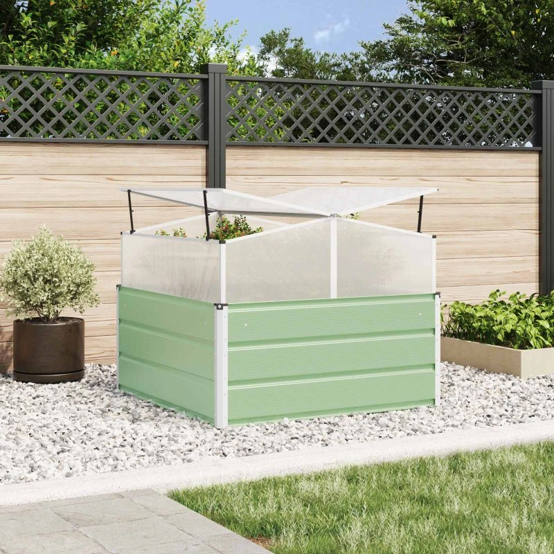 Plantekasse Pastel Grøn 100×100×77 cm – Galvaniseret stål