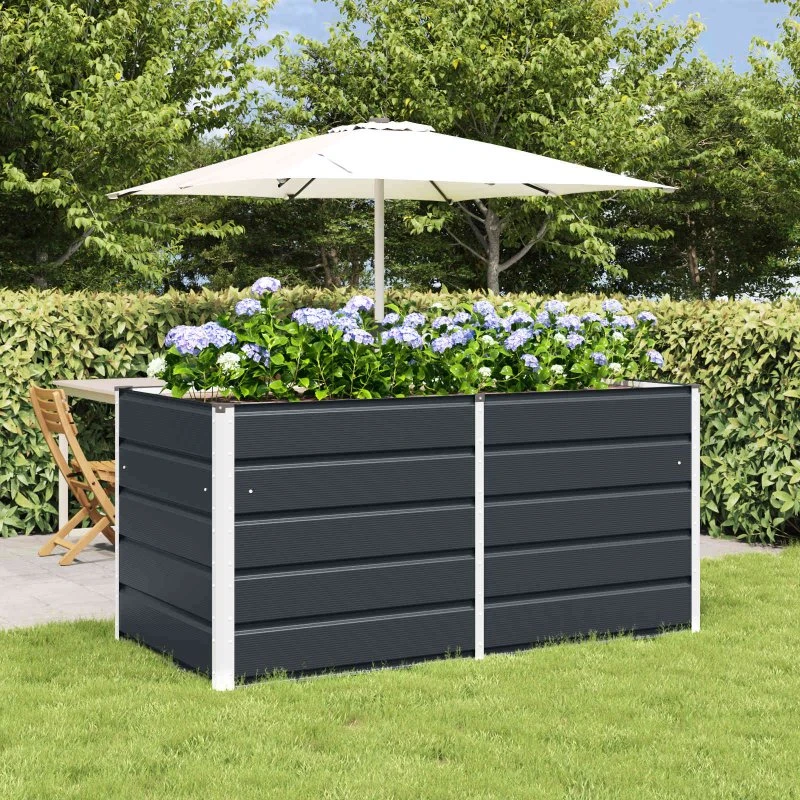 Plantekasse Antracit 160x80x75 cm - Stål