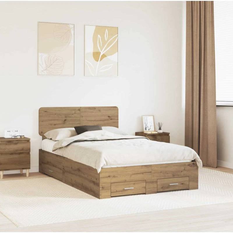 Sengestel Artisan i Egetræ 135x190 cm - Opbevaring