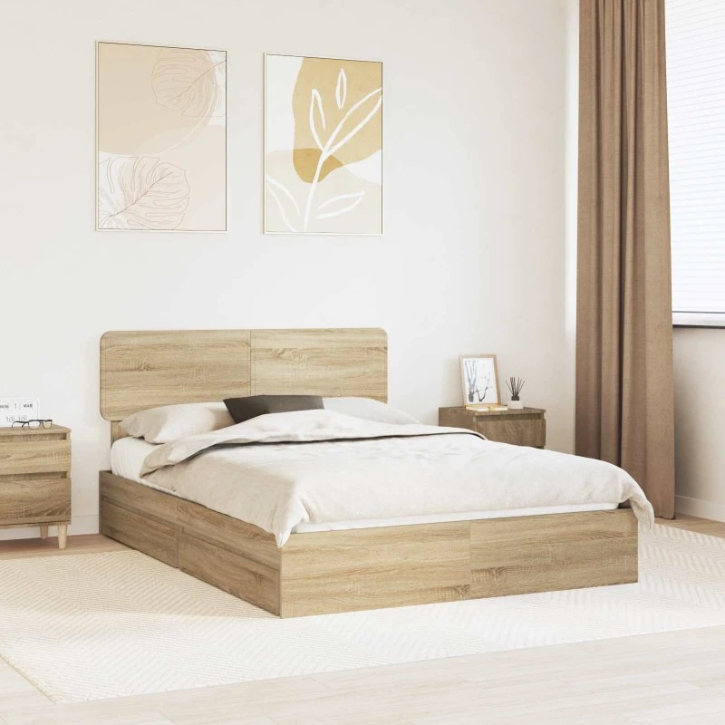 Opbevaringsseng Sonoma eg 140x200 cm – med skuffer