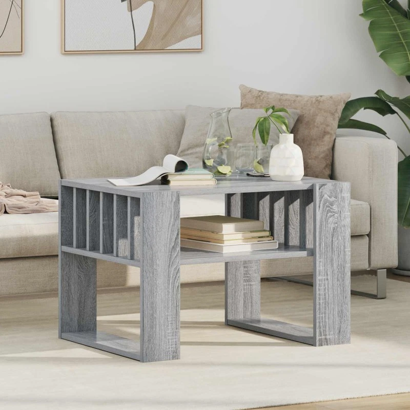 Sofabord Grå Sonoma 66x49,5x45 cm – Konstrueret træ