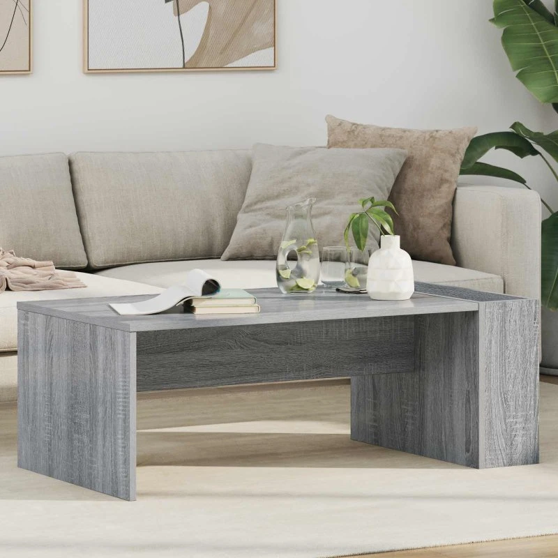 Sofabord Grå Sonoma 95x50x34 cm – Konstrueret træ