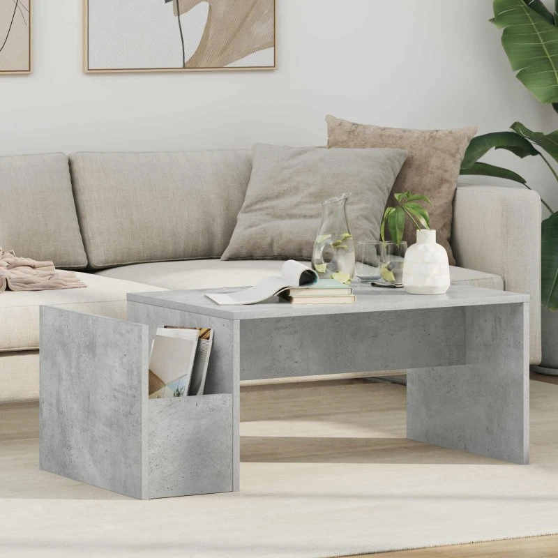 Sofabord Betonlook 90x45x35 cm - Grå, konstrueret træ