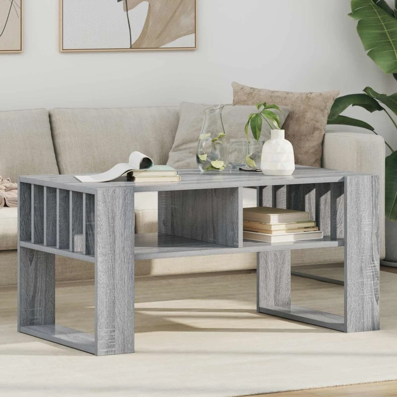Sofabord Grå Sonoma 92x49,5x45 cm – Konstrueret træ