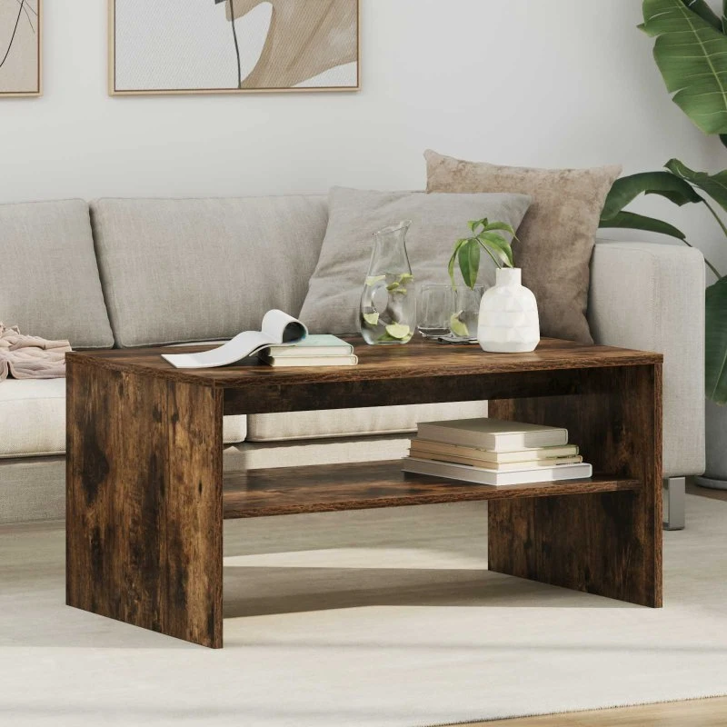 Sofabord røget eg 80x50x40 cm – konstrueret træ