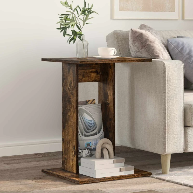 Sidebord i røget eg 45x40x62,5 cm – konstrueret træ