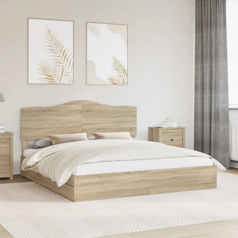 Opbevaringsseng Sonoma eg 180x200 – konstrueret træ