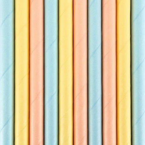 10 stk. Papirsugerør Farvemix 20,5 cm