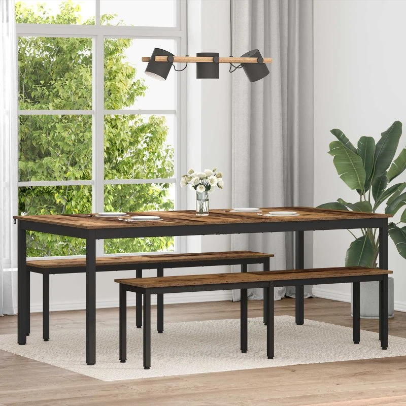 Rektangulært spisebord i konstrueret træ – moderne design