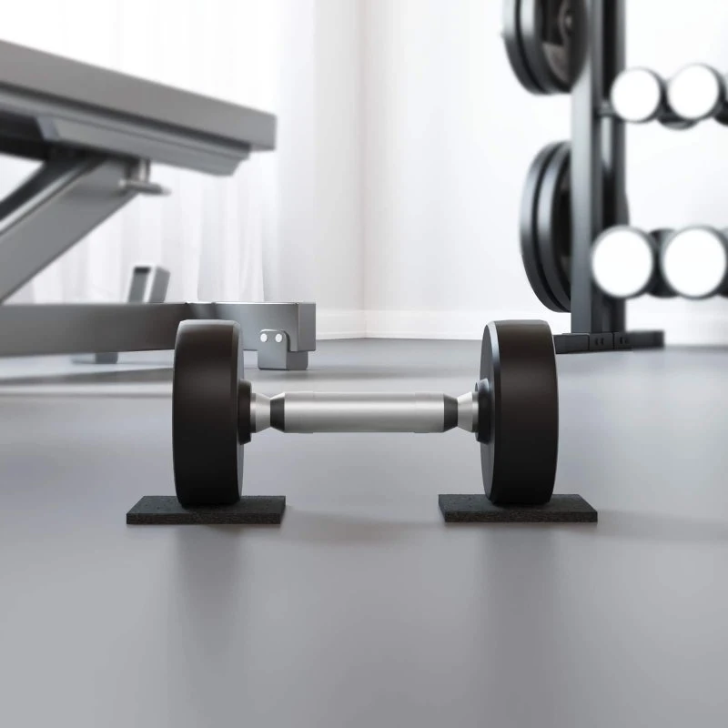 Sort gummipude — skridsikker gummimåtte til hjem & kontor