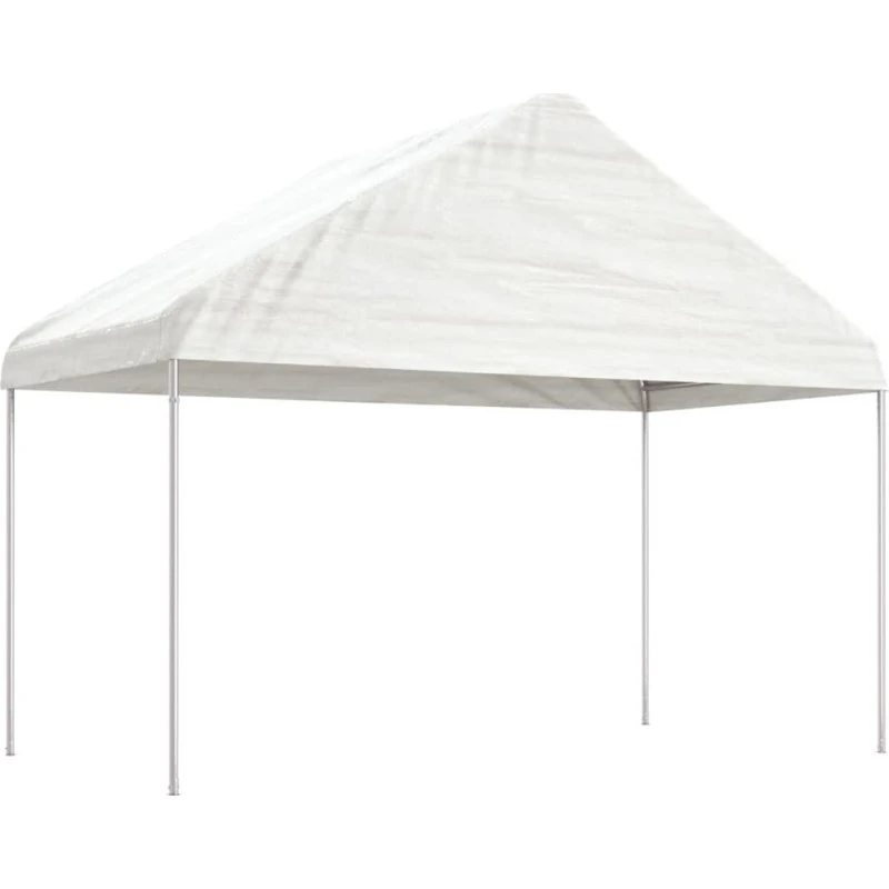 vidaXL Pavillon med tag 4,08x2,23x3,22 m hvid