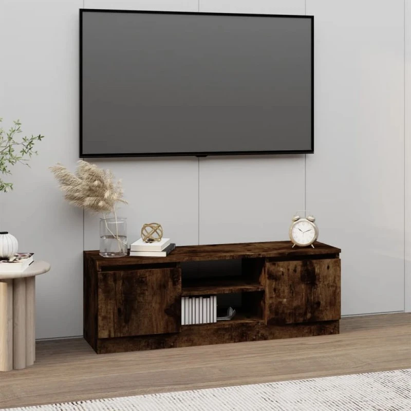 vidaXL TV-bord med låge 102x30x36 cm – røget egetræ