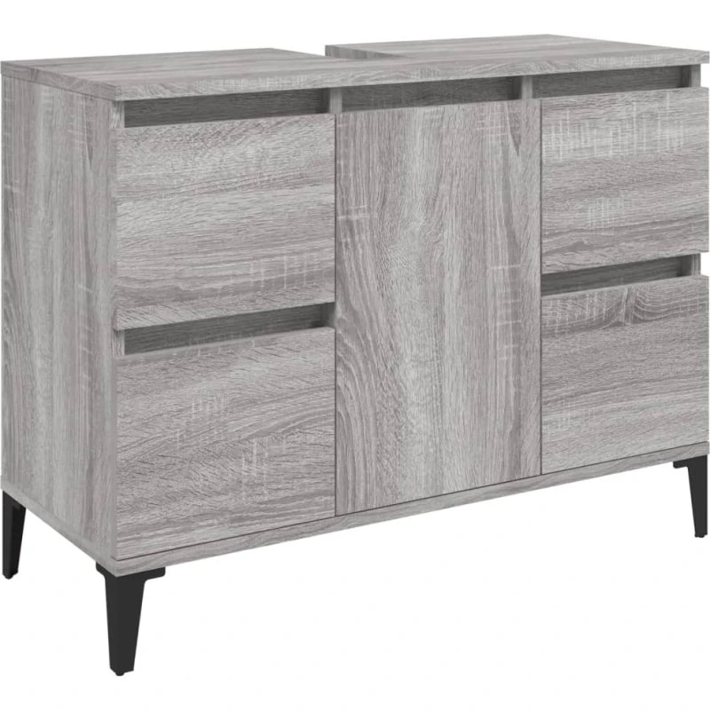 vidaXL underskab til håndvask 80x33x60 cm grå Sonoma-eg