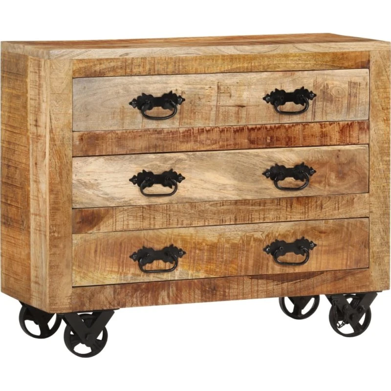 vidaXL skænk 3 skuffer 80x30x65 cm massivt mangotræ