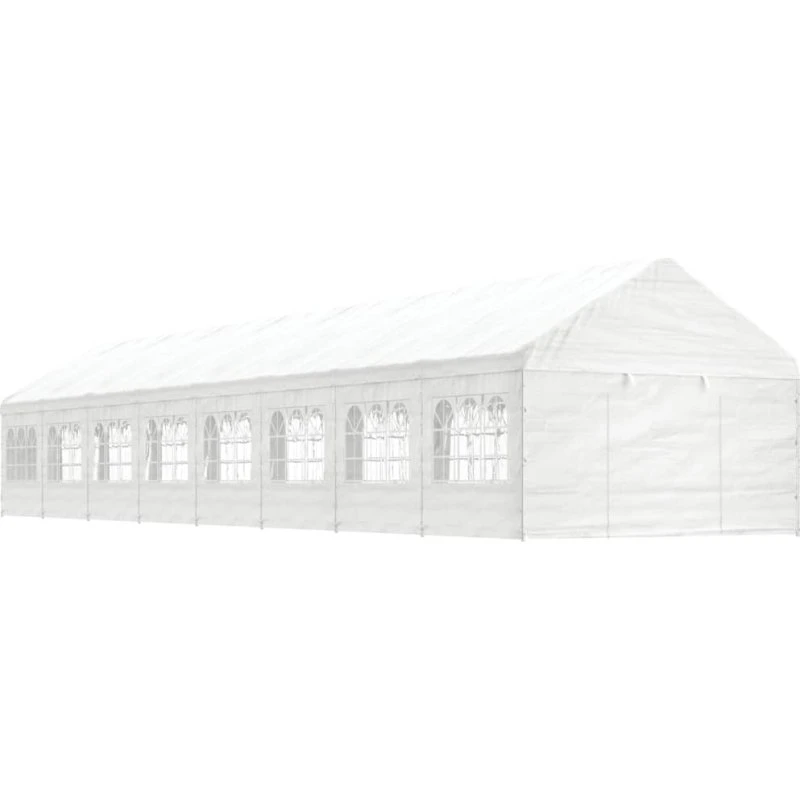 vidaXL Pavillon med tag 17,84x4,08x3,22 m hvid
