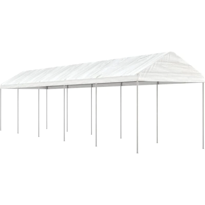 vidaXL Pavillon med tag 11,15x2,28x2,69 m PE, hvid