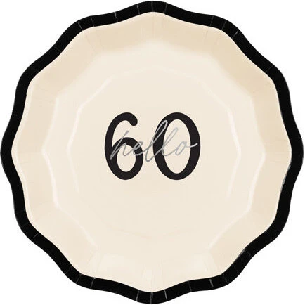 Hello 60 Paptallerkener 6 stk. – creme, sort & sølv