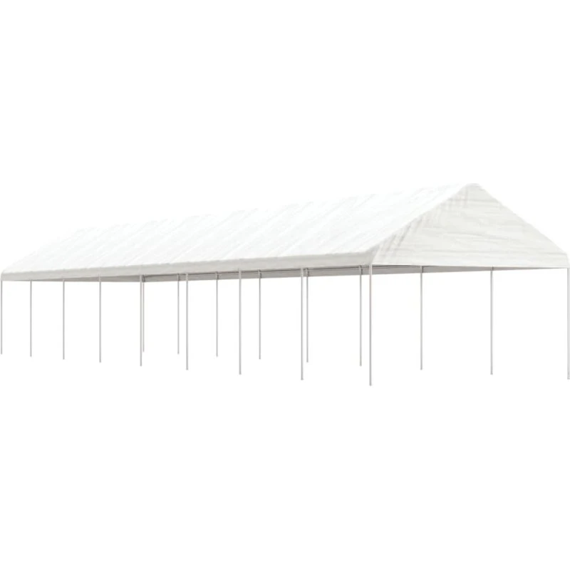 vidaXL Pavillon med tag 17,84x4,08x3,22 m – Hvid