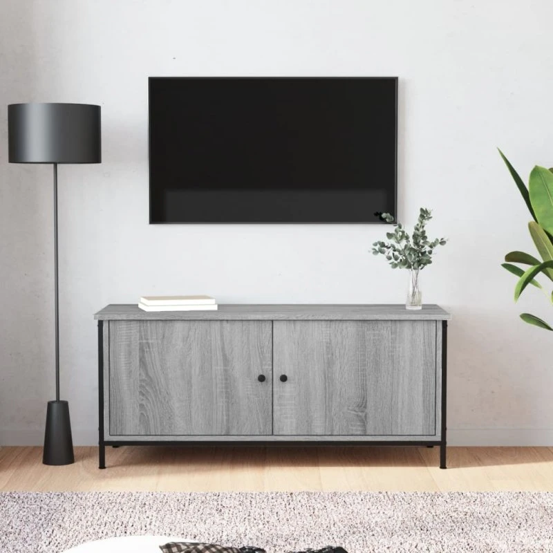 vidaXL TV-bord med låger 102x35x45 cm – Grå Sonoma-eg