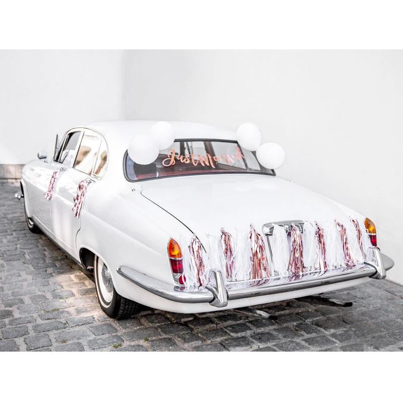 Just Married bildekorationskit – roseguld & hvid