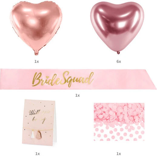 10 stk. brudepige festkasse i blandede farver – komplet sæt