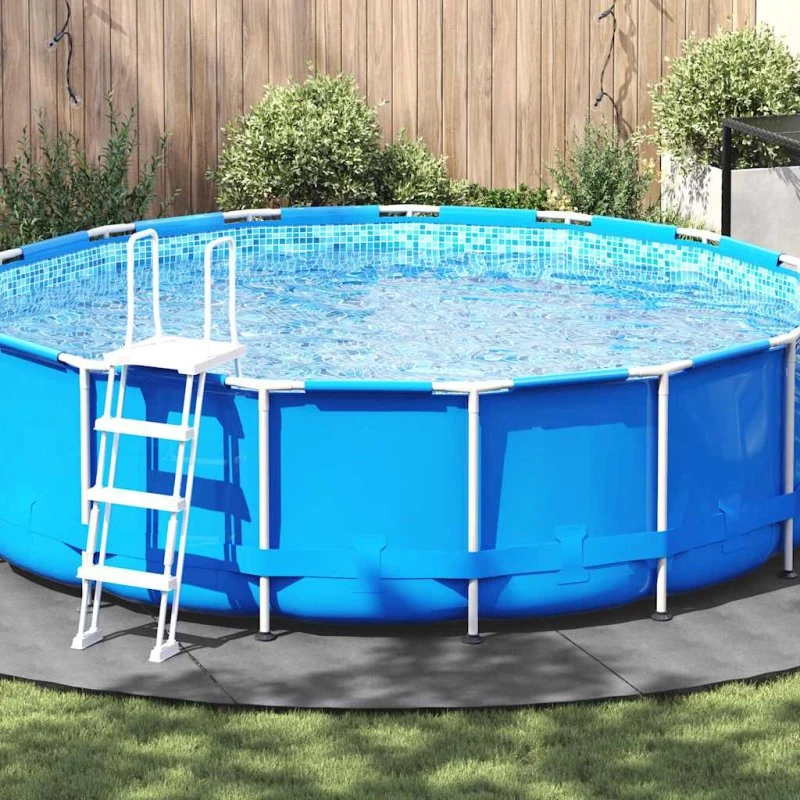 vidaXL poolunderlag Ø500 cm polyester-geotekstil lysegrå