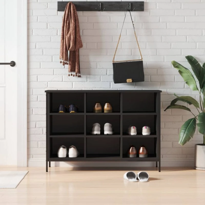vidaXL skoreol 100x35x70 cm konstrueret træ sort