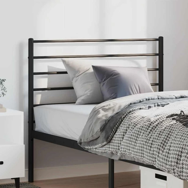 vidaXL sengegavl 100 cm metal - sort