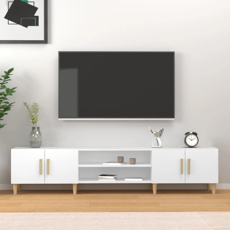 vidaXL TV-skab hvid 180x31,5x40 cm konstrueret træ