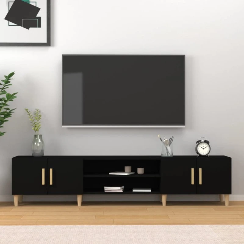 vidaXL TV-bord 180x31,5x40 cm konstrueret træ, sort